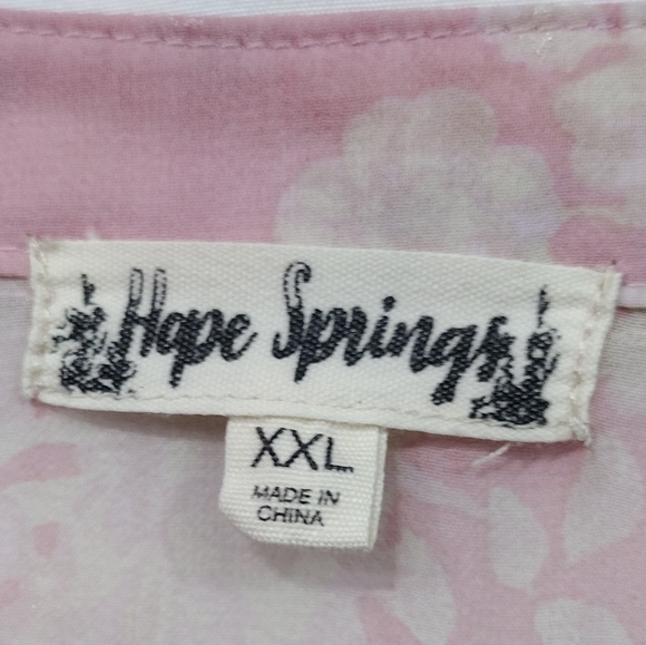 Hope Springs Floral Button Shirt Womens XXL Pink Cottagecore Barbiecore Retro - Picture 7 of 8